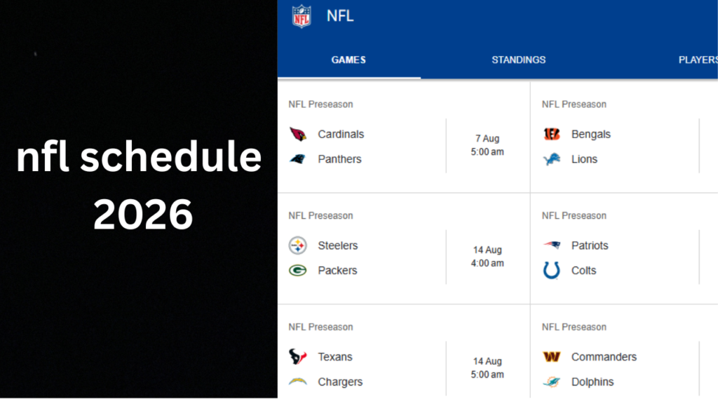 nfl schedule 2026
